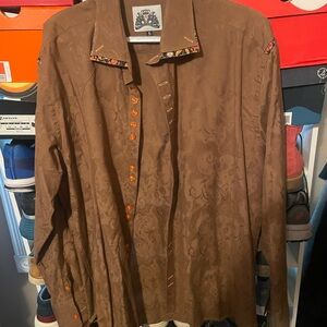 Boggose brown xl long sleeve dress shirt